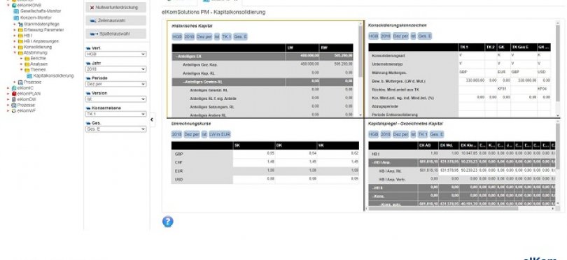 Konsolidierungssoftware elKomKONS